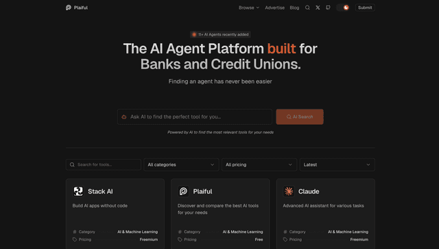 Plaiful landing page