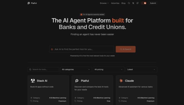 Plaiful landing page design